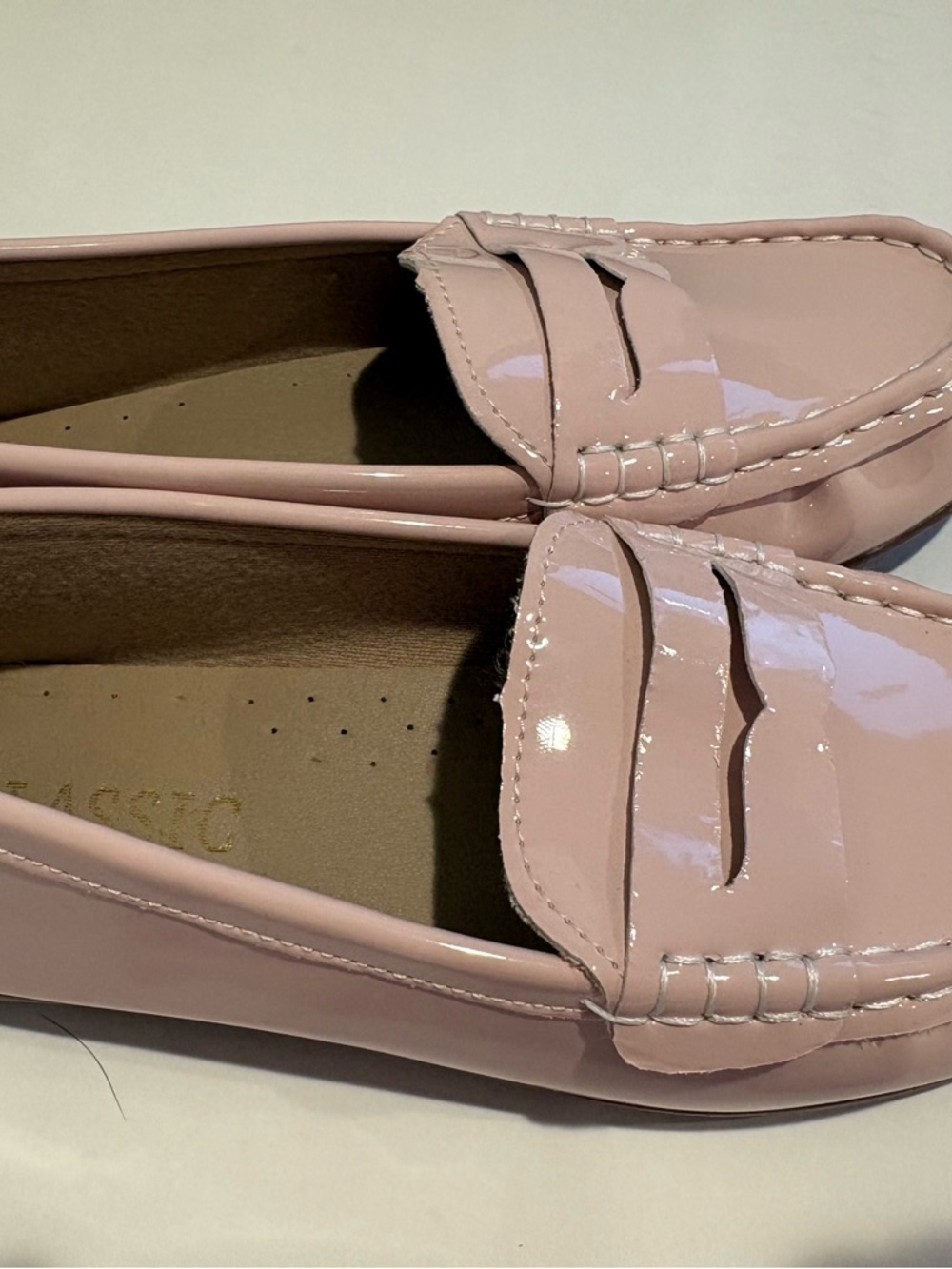 Blush Pink Patent Penny Loafer Size 8 Coquette Coastal Grandma Flat Like New